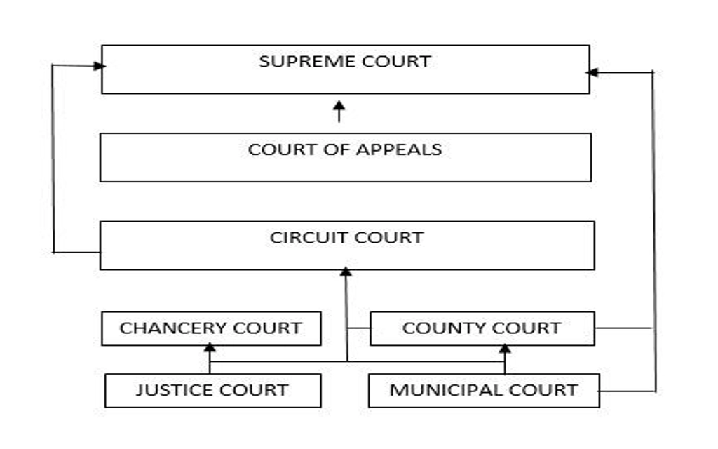 Diagram of court record retrieval process during free marriage records in Mississippi searches requiring appeals submission.