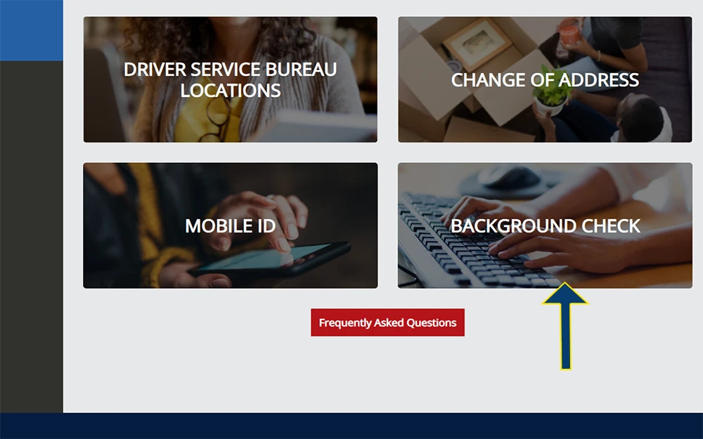 Screenshot of the Mississippi Department of Public Safety website, displaying various clickable links related to driver services and firearm permit division, the webpage provides information on driver service bureau appointments, driver's license renewals, and obtaining duplicate driver's licenses.